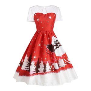 Santa Claus Vintage Style Christmas Dress Size Small